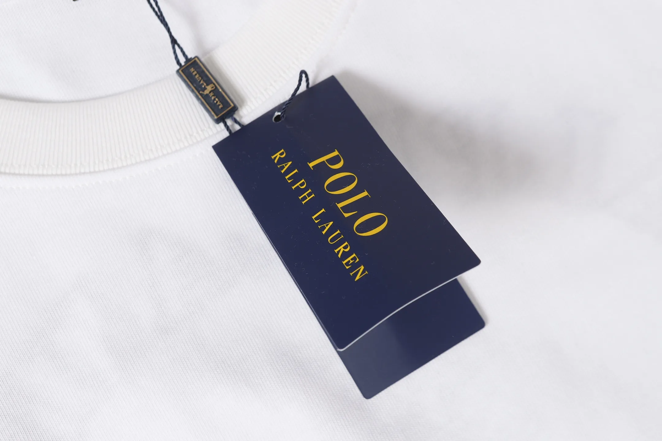 P140 💰 Actual pictures [High-end quality] Code: 8910# Color: Black White Size: S to XXL 2026ss New Ralph Lauren 320g customized fabric Round neck short sleeves Special embroidery Burnt patch Loose version for men and women